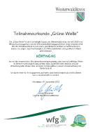 Grne Welle Teilnahmeurkunde